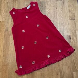 Rare, Too 6 Red Corduroy Embroidered Christmas Holiday Jumper Dress